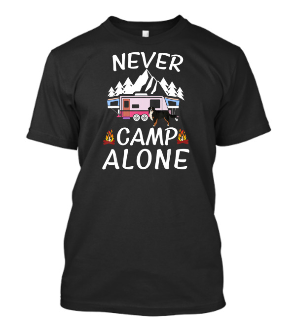 Never Camp Alone Bernese Mountain Dog Drawing T-Shirt