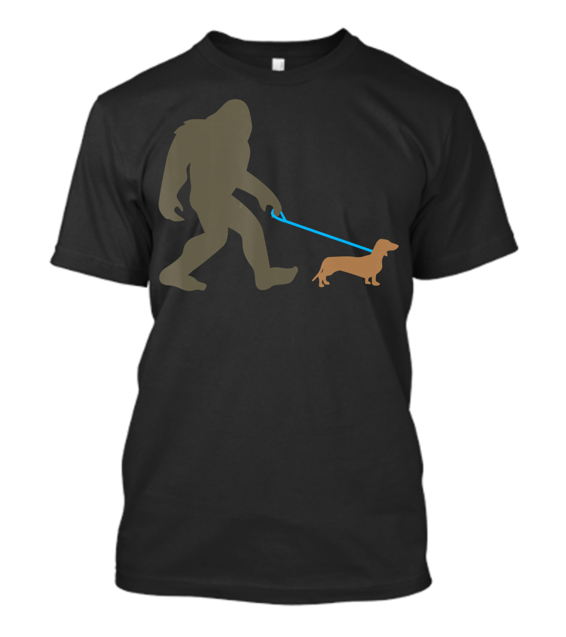 Bigfoot Walking Dachshund Sasquatch Doxie Do Pooch Stroll T-Shirt