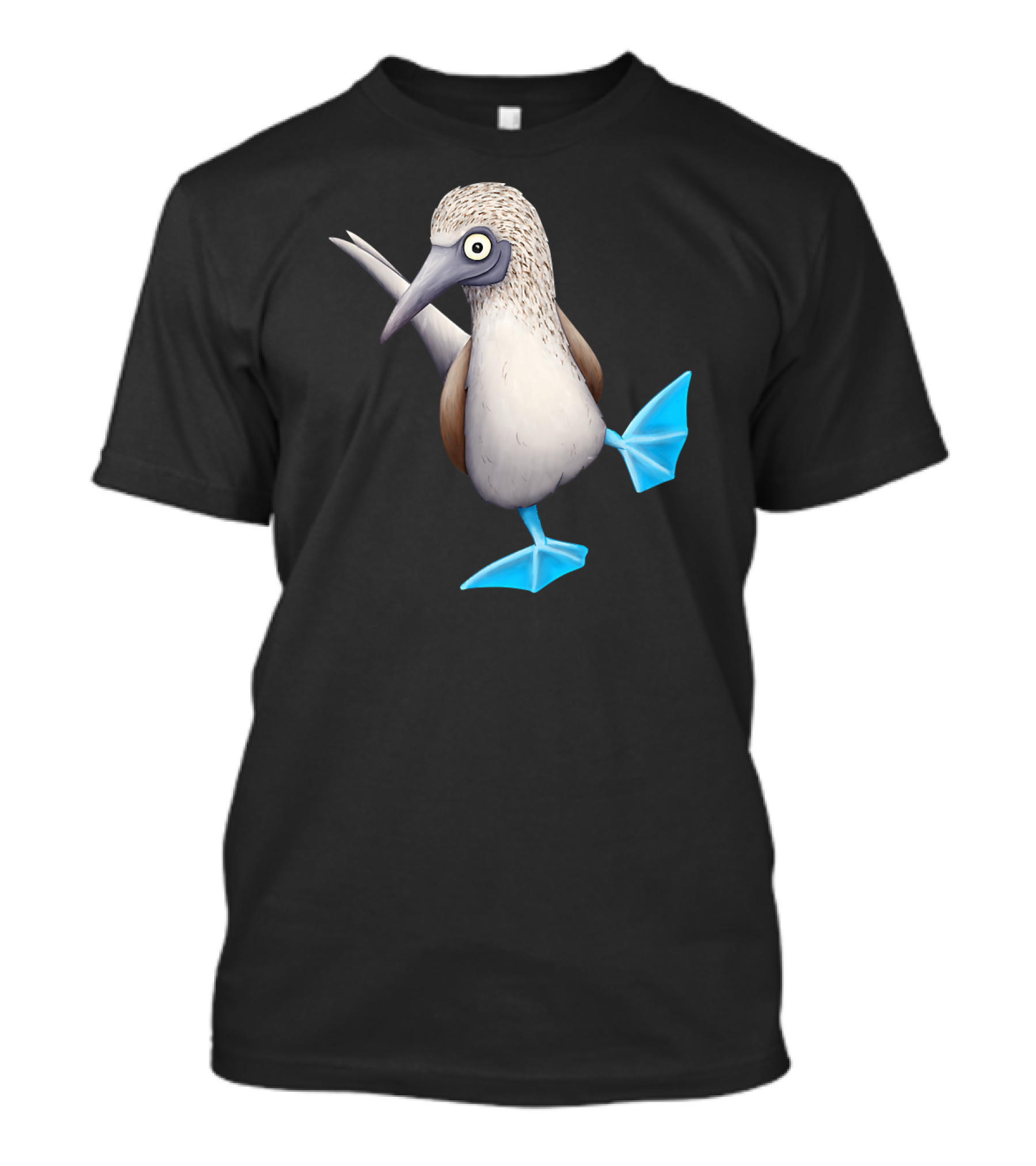 Blue Foot Booby Funky Dancing Tropi Drawing T-Shirt