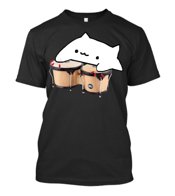 Bongo Cat Playing Drums Cute Meme Anime T-Shirt