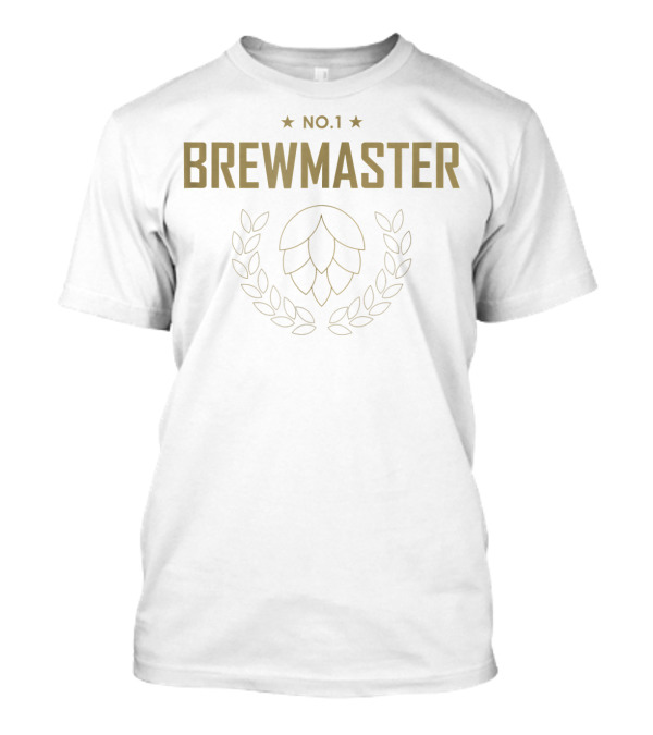 No.1 Brewmaster Craft Beer Brewer Laurel And Hop Emblem T-Shirt