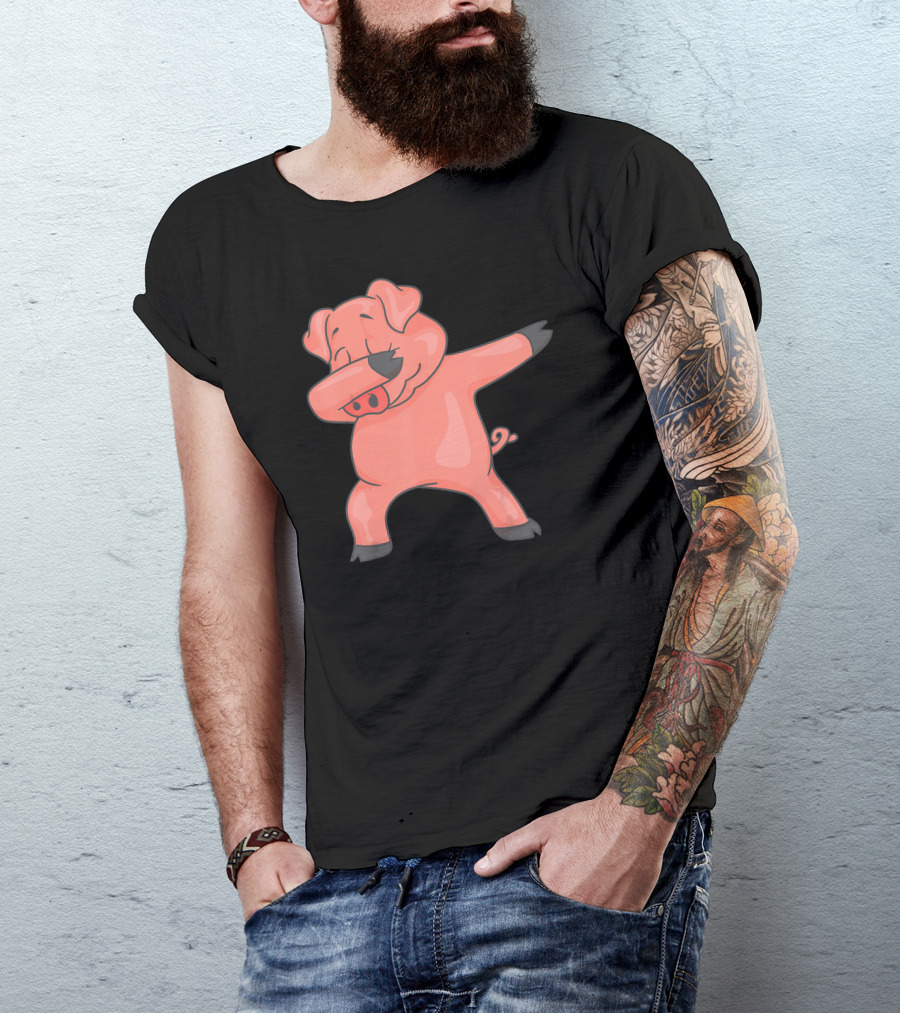 Dabbing Pig Cute Piggy Lovers Funny Farm Dance T-Shirt