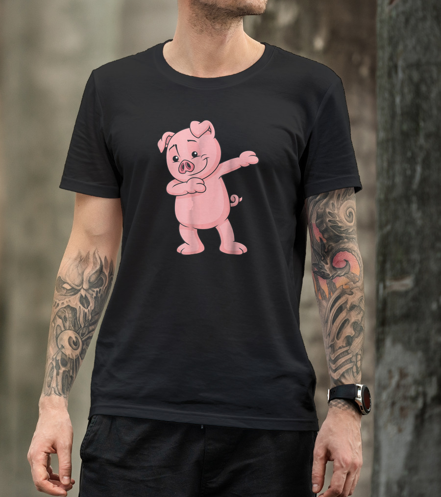 Dabbing Pig Funny Piglet Farm Animal Dance Pose T-Shirt