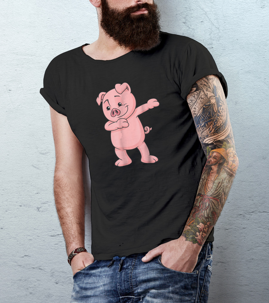 Dabbing Pig Funny Piglet Farm Animal Dance Pose T-Shirt