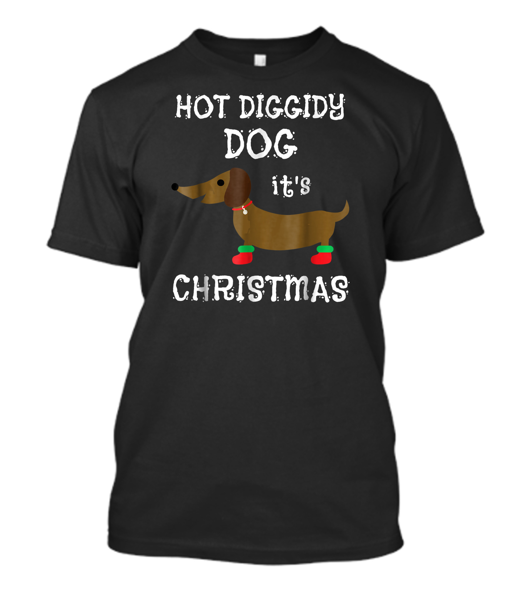 Hot Diggidy Dog It's Christmas Weiner Dog Dachshund Love T-Shirt