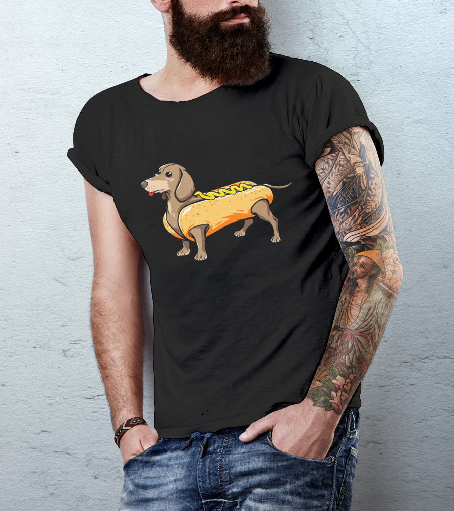 Dachshund In Hot Dog Costume Puppy Wiener Dog T-Shirt