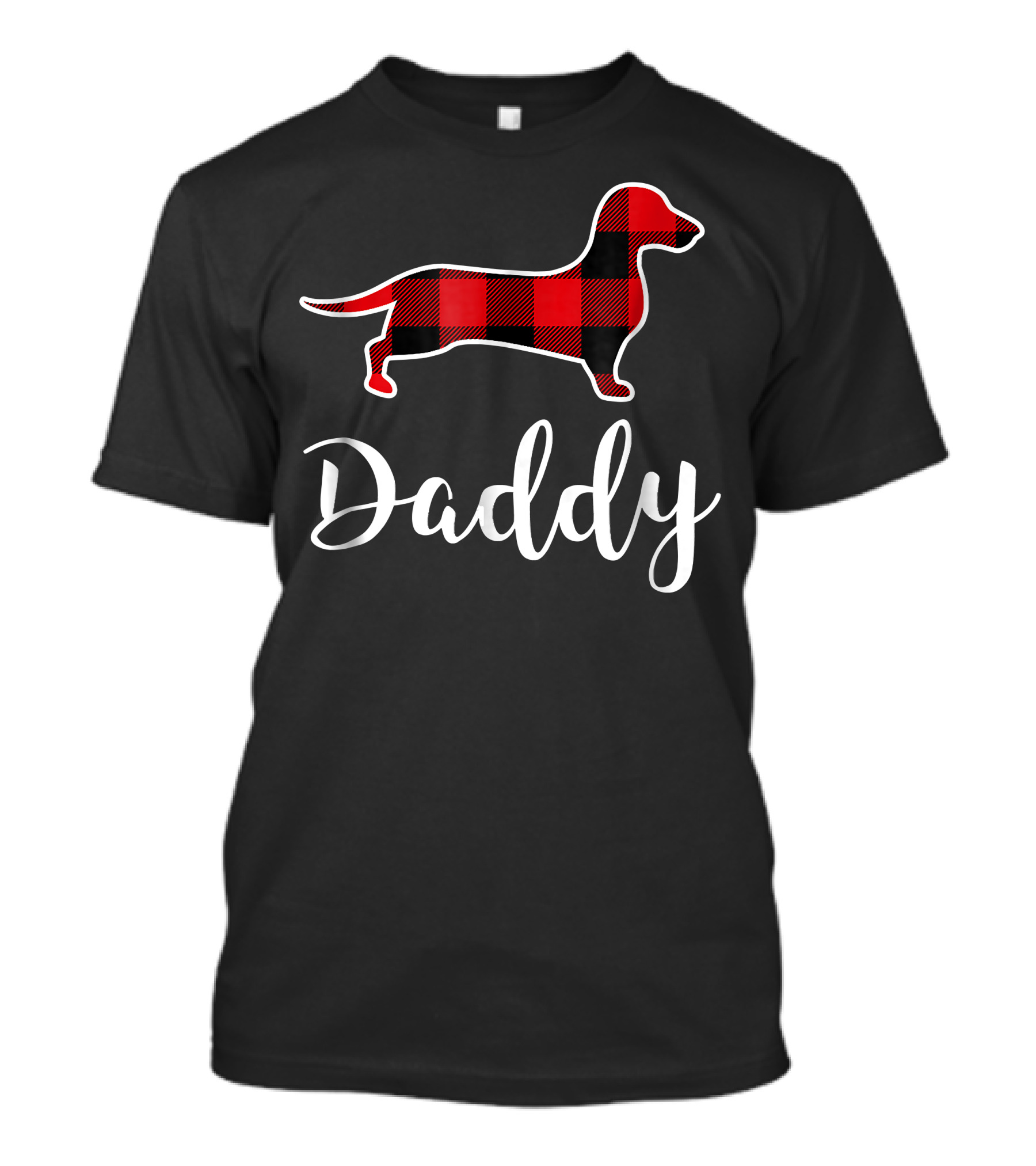 Daddy Dachshund Plaid T-Shirt