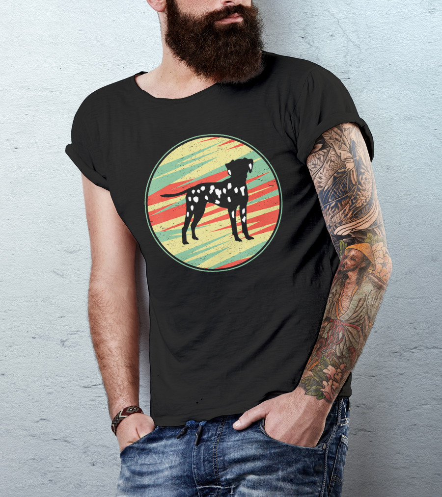 Dalmatian Retro Vintage Silhouette Cute Dog T-Shirt