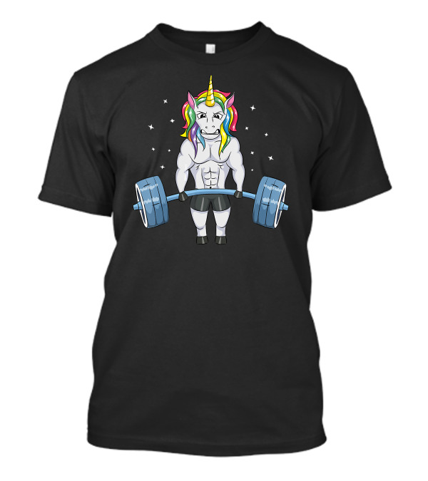 Deadlift Fitness Gym Unicorn Weightlifting Workout Magic T-Shirt