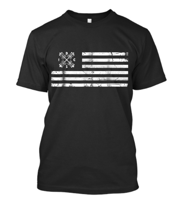 US Flag Disc Golf Basket Frisbee Golf T-Shirt