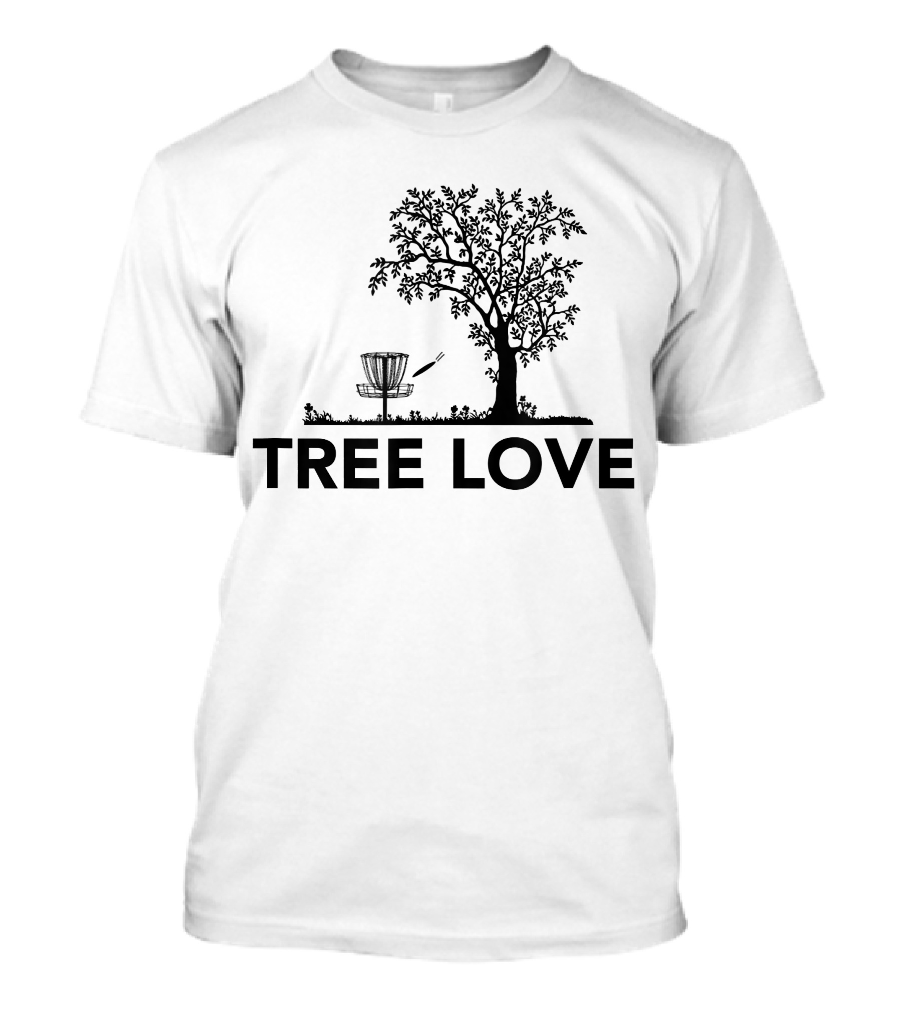 Disc Golf Basket And Tree Love T-Shirt