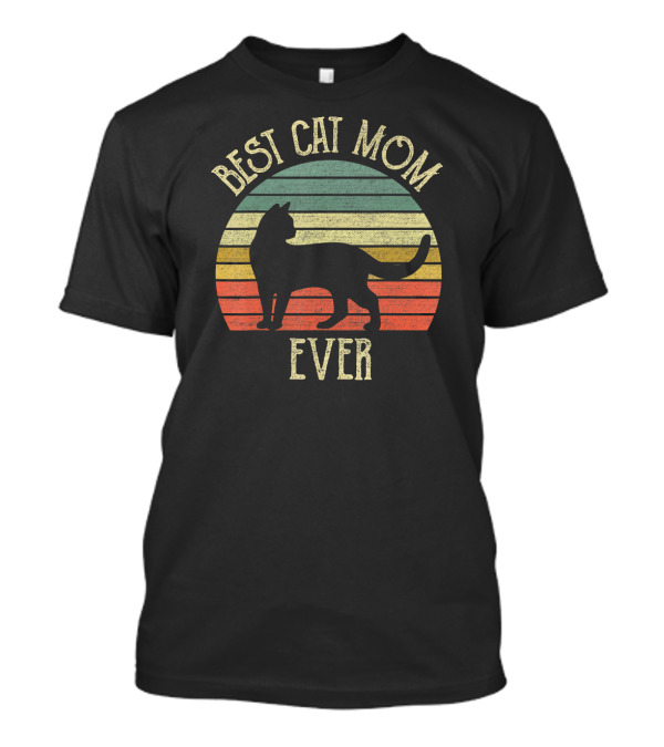 Vintage Best Cat Mom Ever Retro Cat Lovers Mother T-Shirt