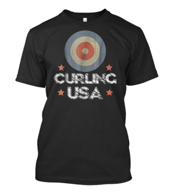 Vintage Curling USA Stone Target Stars T-Shirt