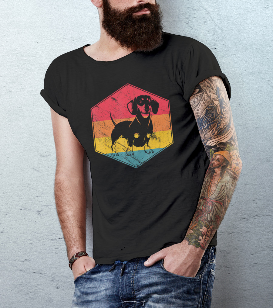 Retro Vintage Dachshund Dog Birthday T-Shirt