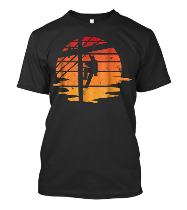 Vintage Distressed Lineman Sunset T-Shirt