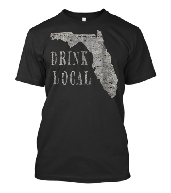 Vintage Drink Local Craft Beer Florida State Map T-Shirt