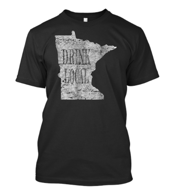 Drink Local Craft Beer Minnesota Vintage State Outline T-Shirt