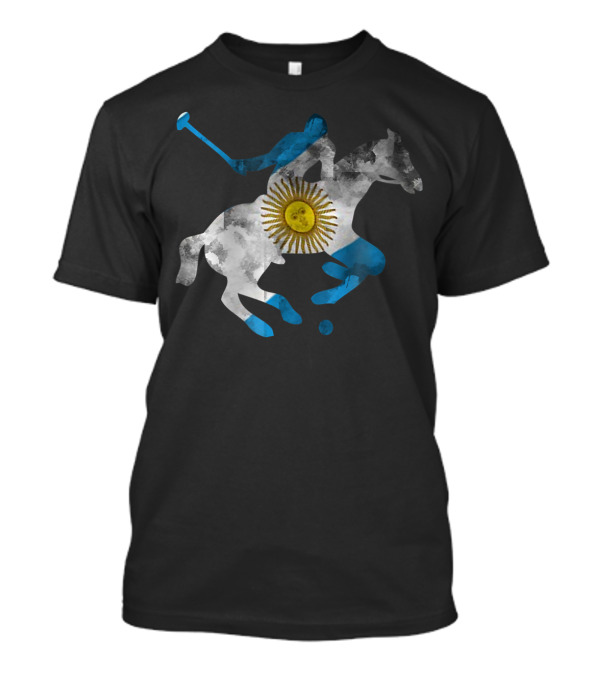 Vintage Polo Horse Riding Equestrian Argentinian Flag T-Shirt