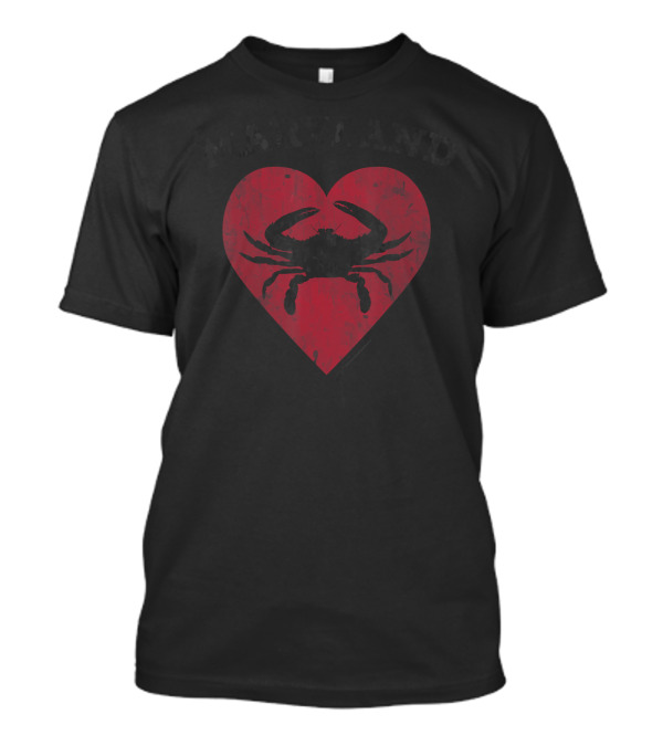 Maryland Heart With Vintage Blue Crab T-Shirt
