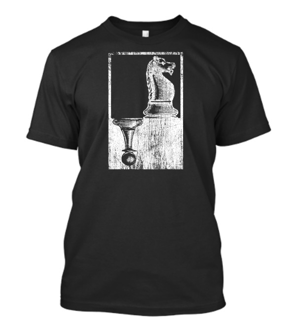 Vintage Pawn And Knight Chess Shadow T-Shirt