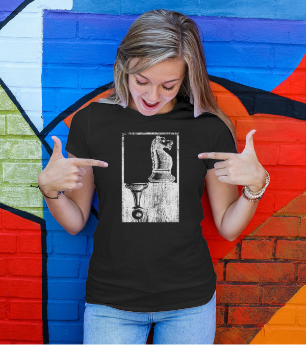 Vintage Pawn And Knight Chess Shadow T-Shirt
