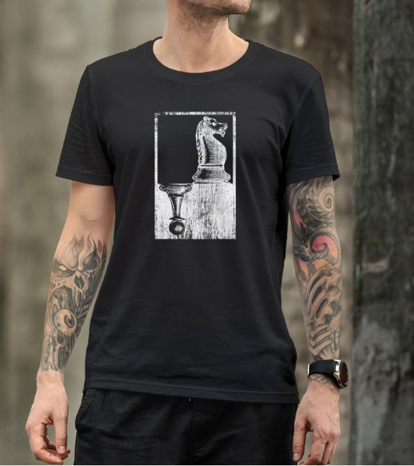 Vintage Pawn And Knight Chess Shadow T-Shirt