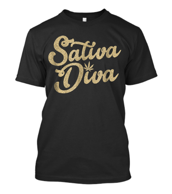 Vintage Sativa Diva Ladies Designer Mar Iconic Cannabis T-Shirt