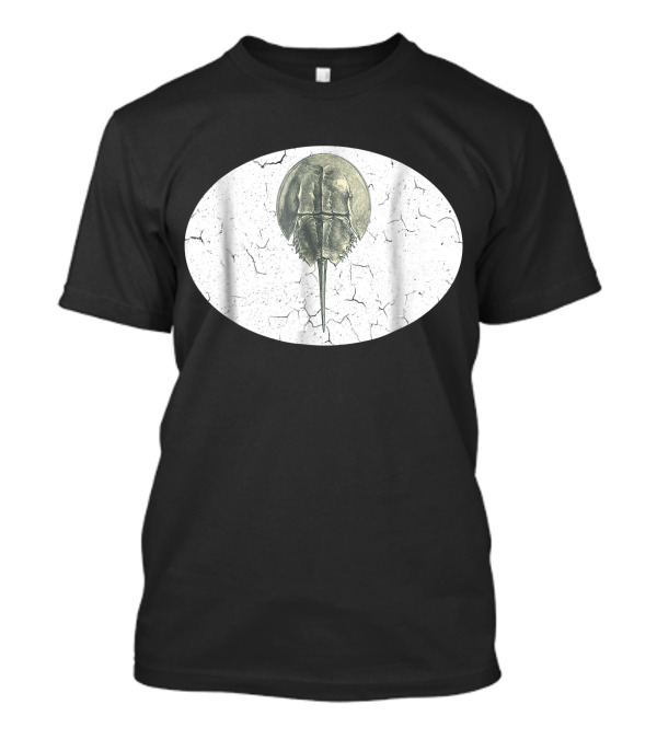 Vintage Style Horseshoe Crab Retro Oval Background T-Shirt