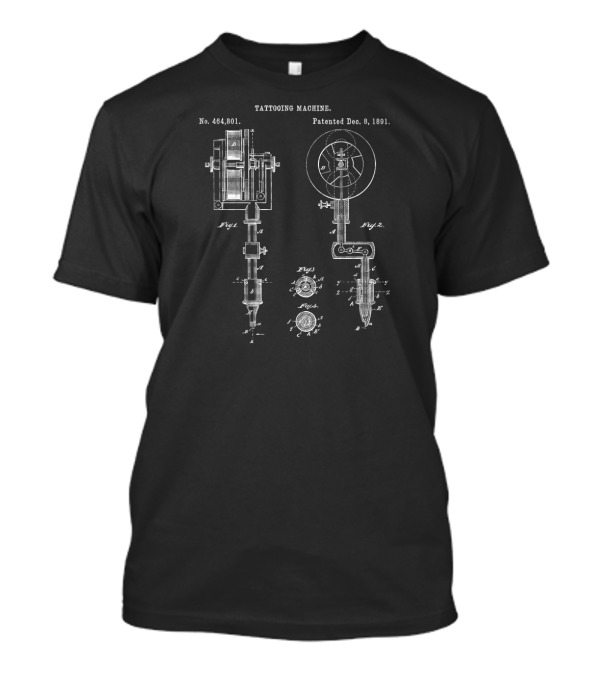 Vintage Tattooing Machine Patent 464801 Dec 8 1891 T-Shirt