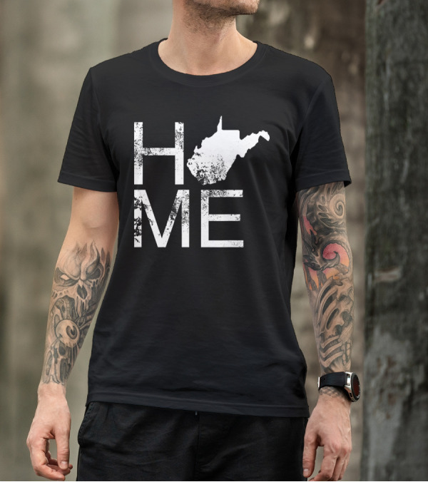 Vintage West Virginia Home WV State Map T-Shirt