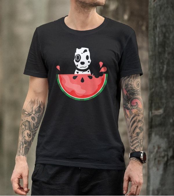 Dalmatian Puppy In Watermelon Summer Slice T-Shirt