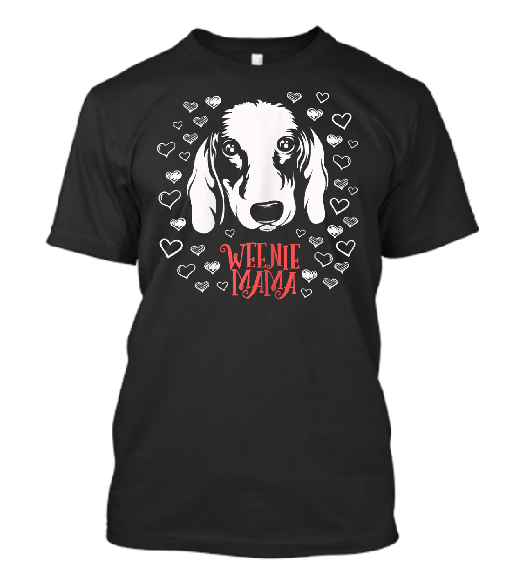 Weenie Mama Dachshund Mom Dog With Heart Accents T-Shirt