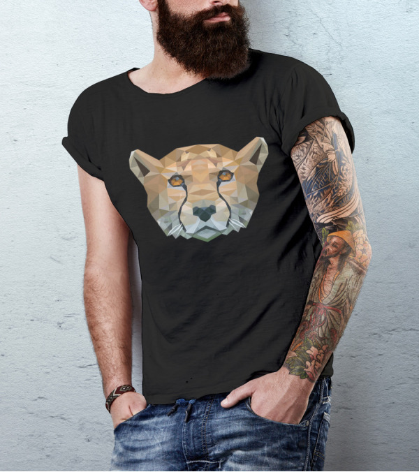 Wild Cheetah Polygon Safari Wildlife T-Shirt