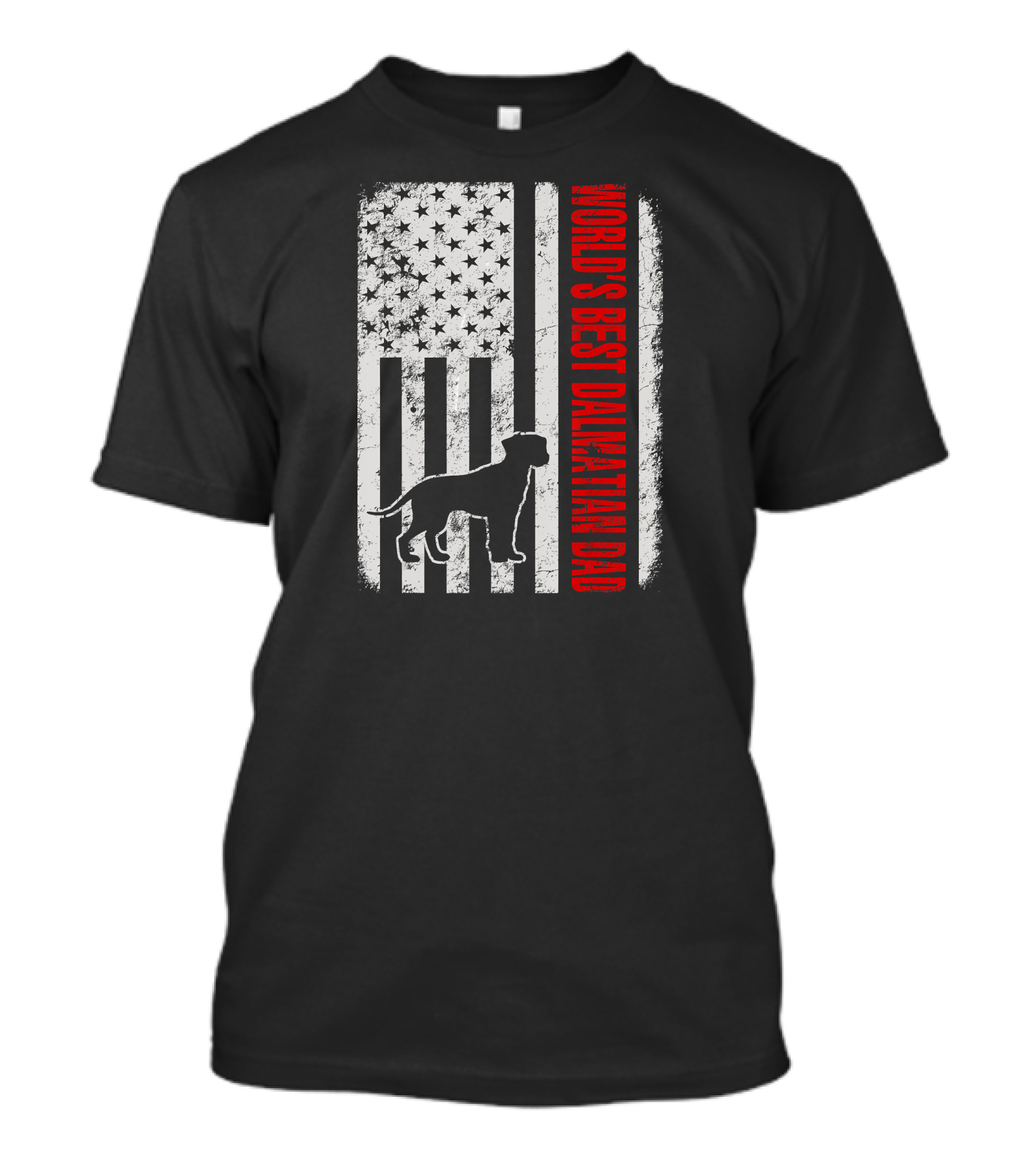 World's Best Dalmatian Dad American Flag Dog T-Shirt