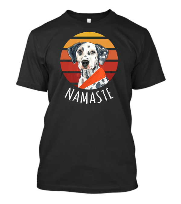 Namaste Dalmatian Sunset Yoga T-Shirt
