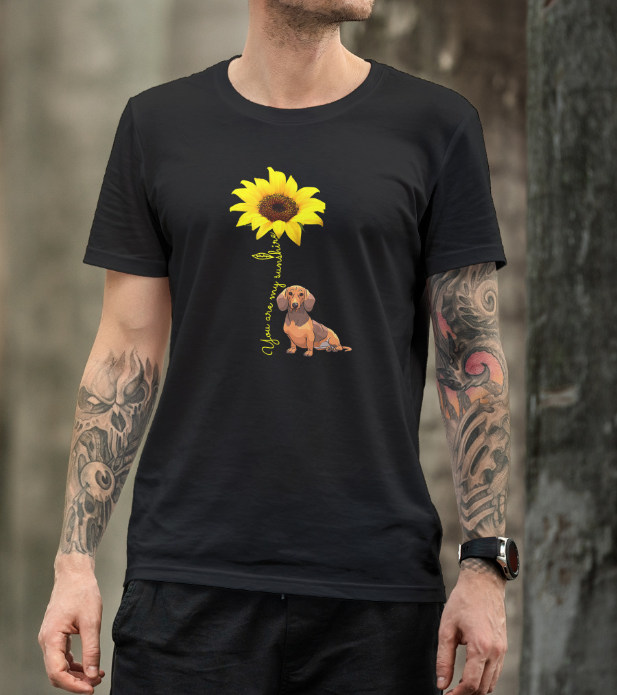 You Are My Sunshine Sunflower Dachshund Dog T-Shirt