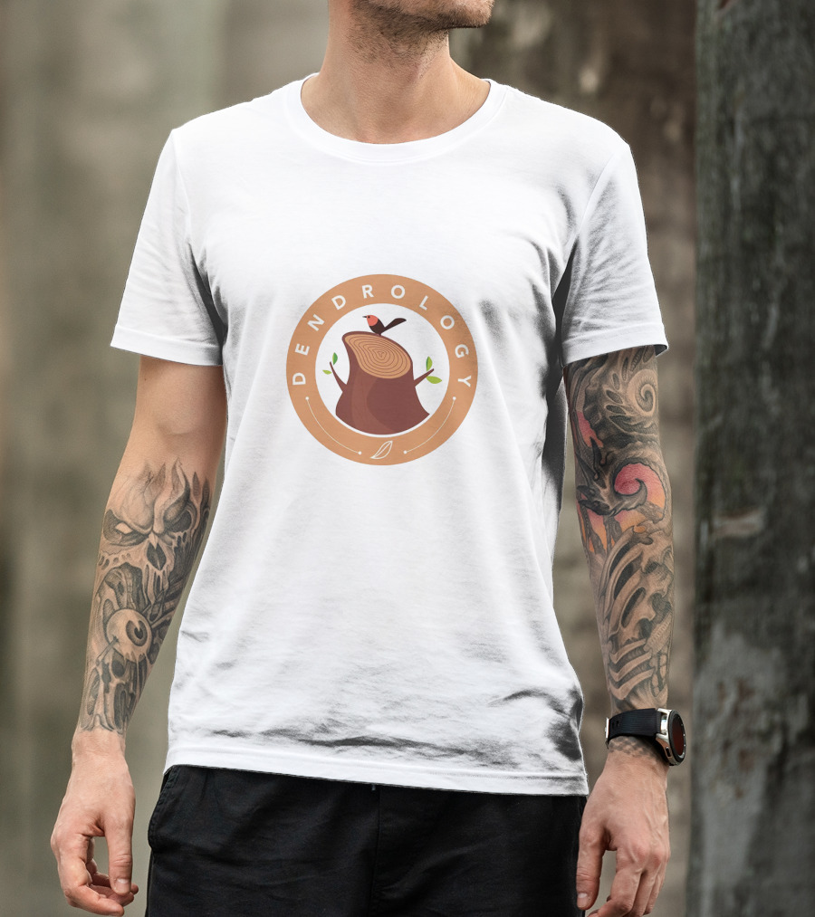 Dendrology Tree Stump With Bird Circle T-Shirt