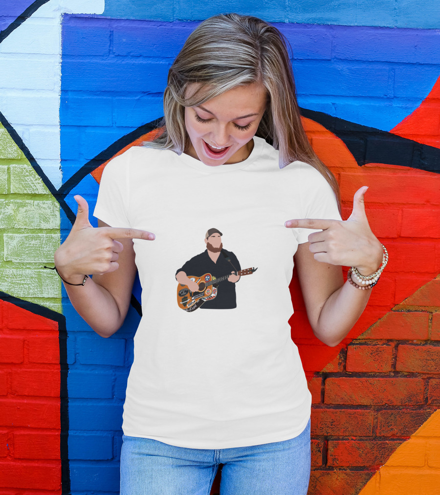 Luke Combs Playing Guitar With Stickers T-Shirt
