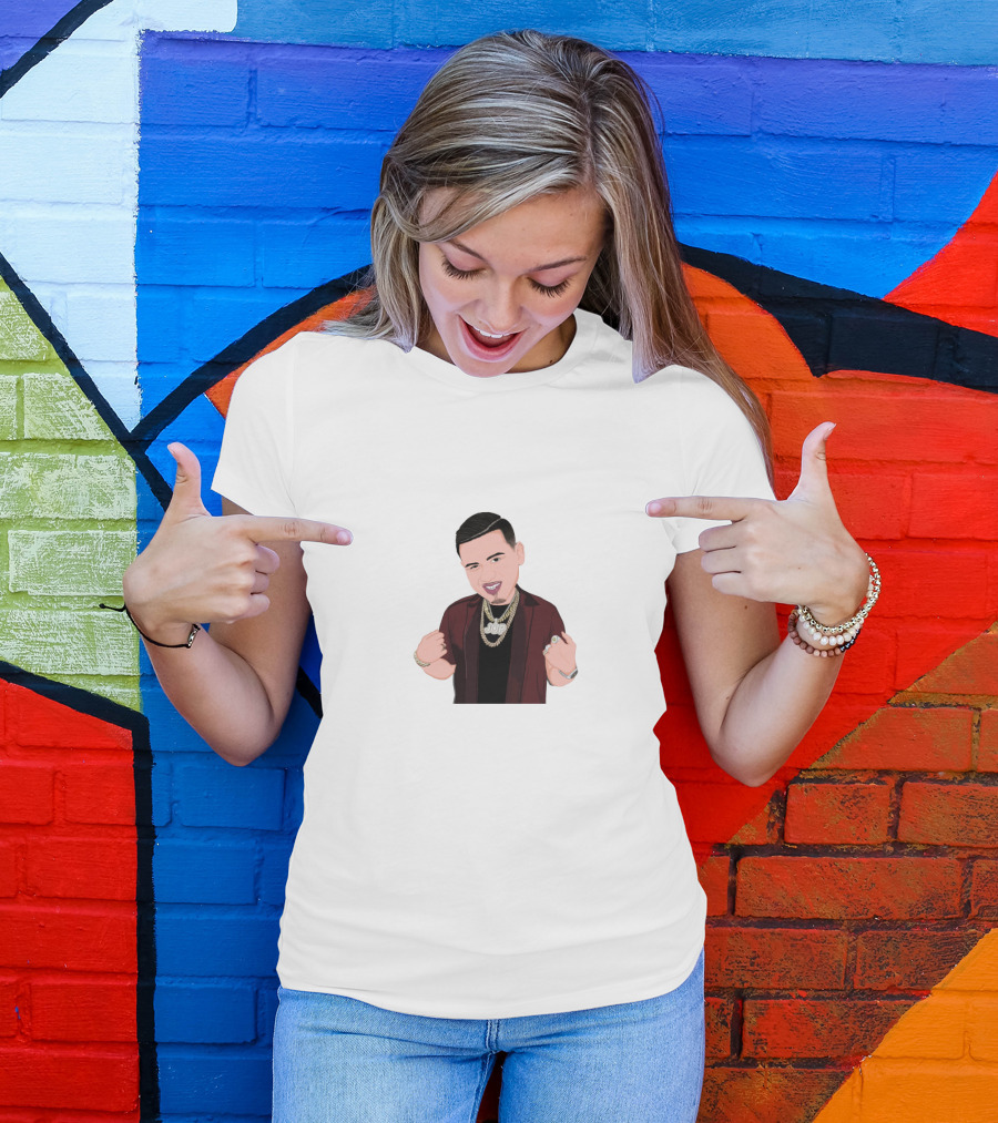 Fuerza Regida Cartoon Character With Chains And Rings T-Shirt