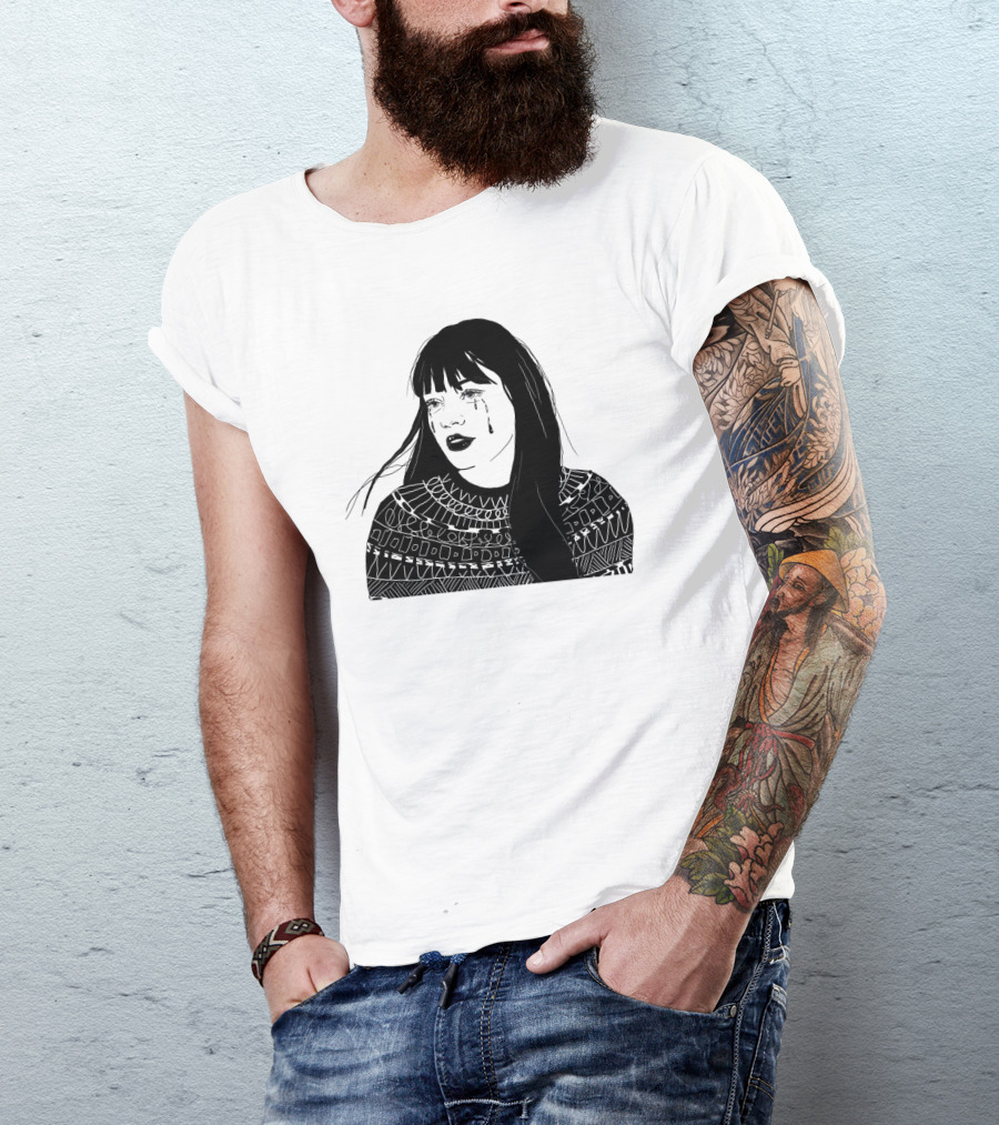 Druck Crying Woman T-Shirt