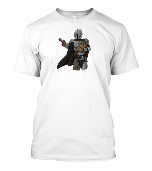 Dadalorian Star Warrior Protector With Child Alien Sidekick T-Shirt