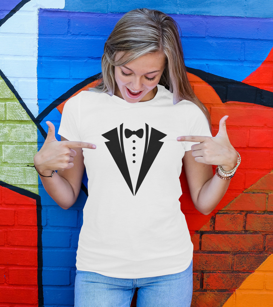 Tuxedo Bow Tie Jacket T-Shirt