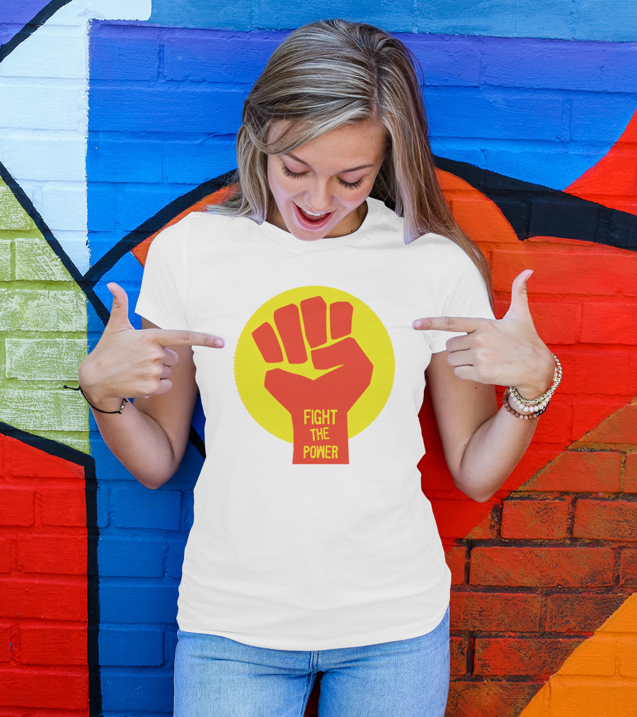Fight The Power Fist Yellow Circle T-Shirt