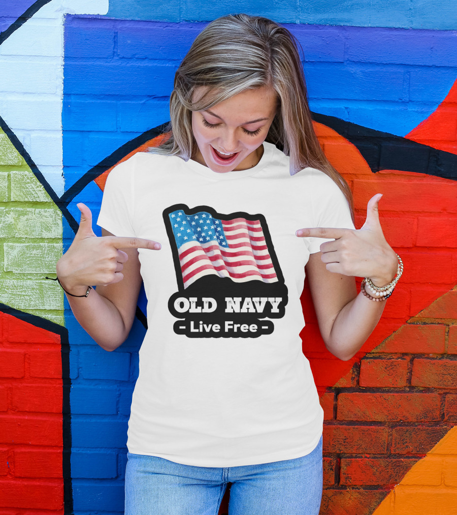Old Navy Live Free American Flag T-Shirt