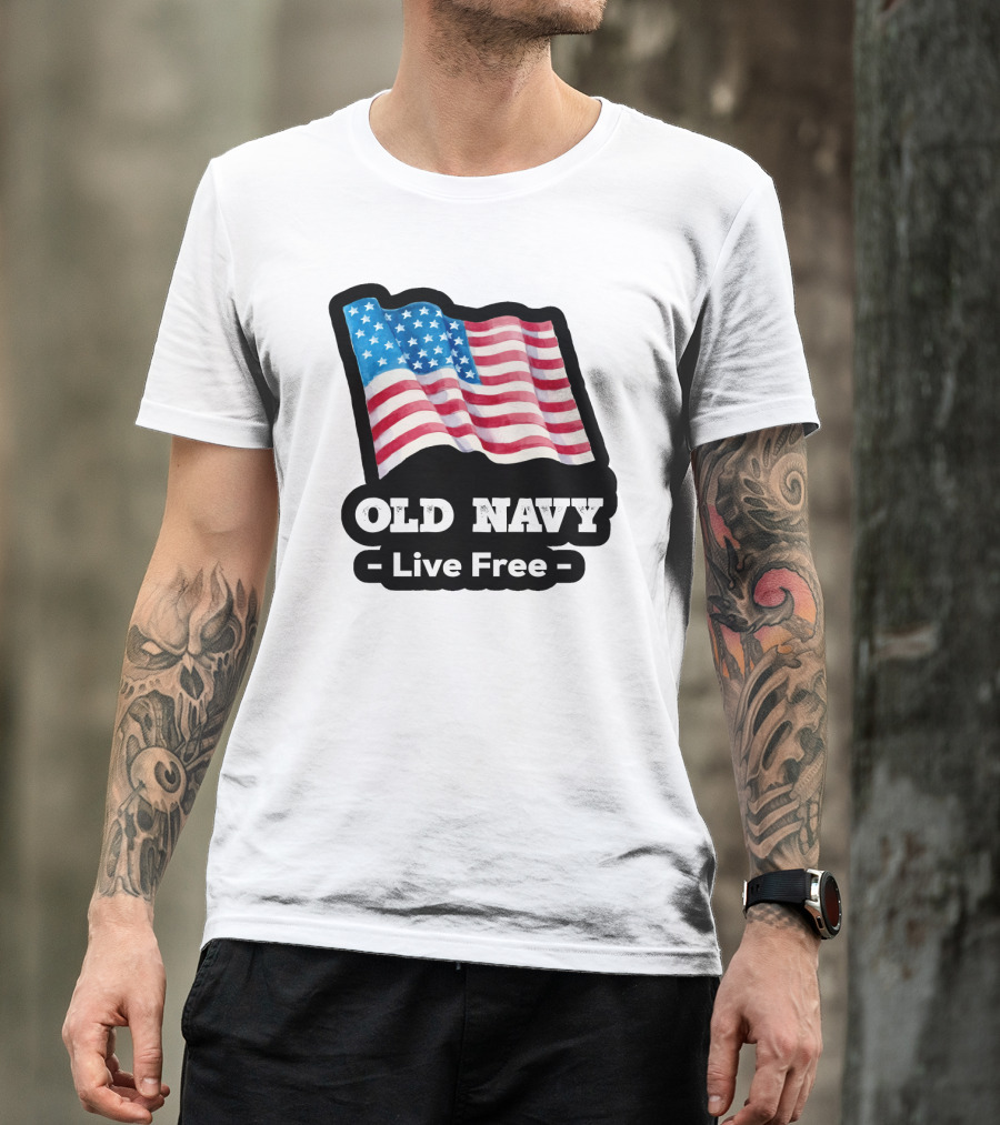 Old Navy Live Free American Flag T-Shirt