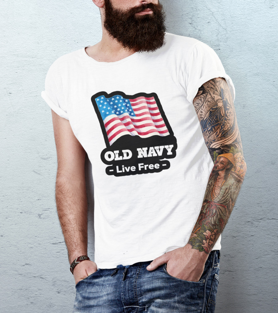 Old Navy Live Free American Flag T-Shirt