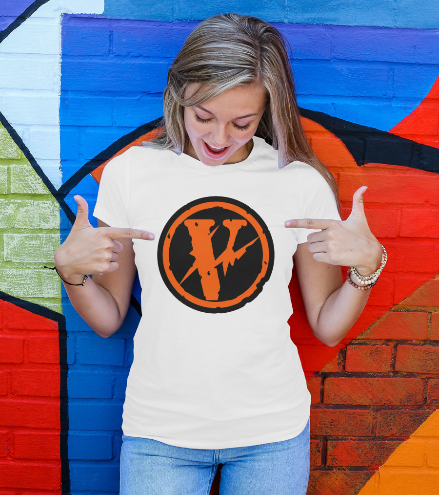 Vlone Iconic V In Orange Circle T-Shirt