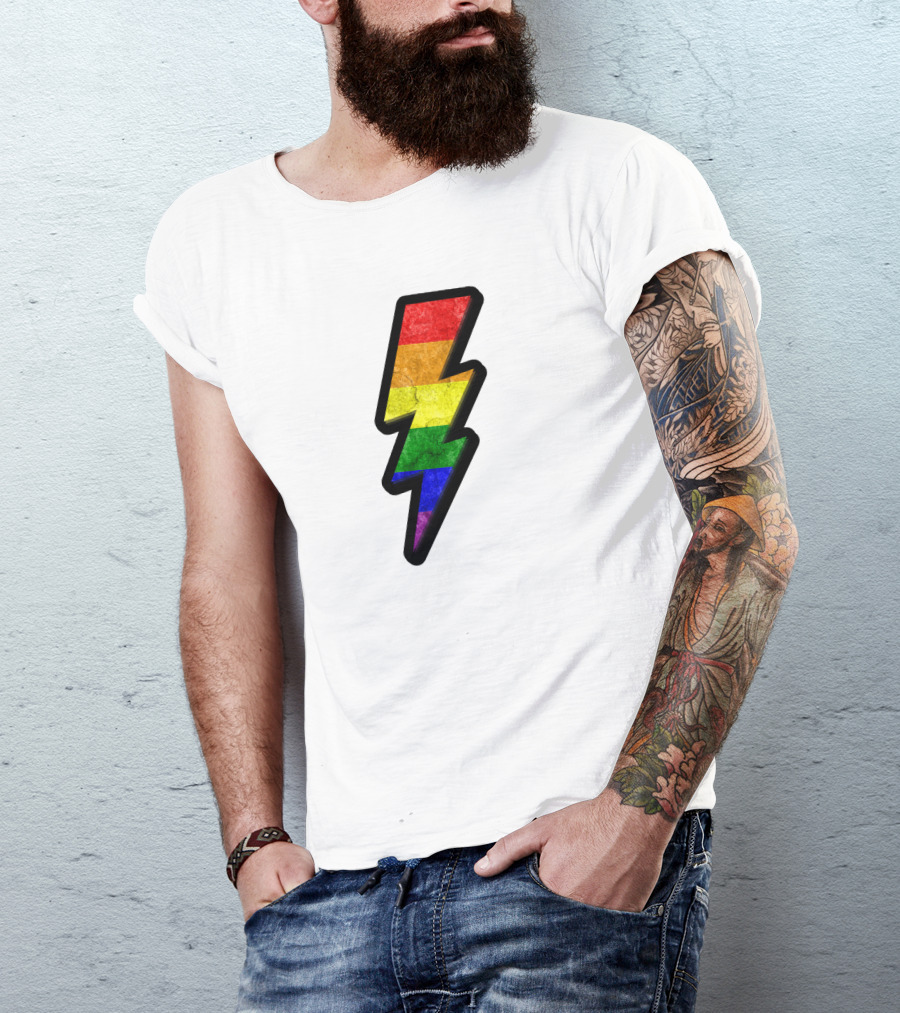 Rainbow Lightning Bolt Pride Colors T-Shirt