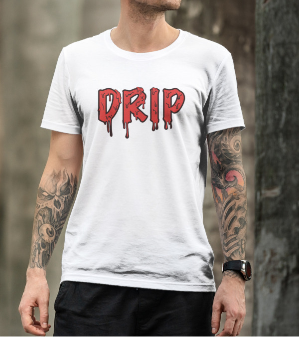 Drip Melting Text Fashion Trend T-Shirt
