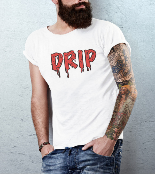 Drip Melting Text Fashion Trend T-Shirt